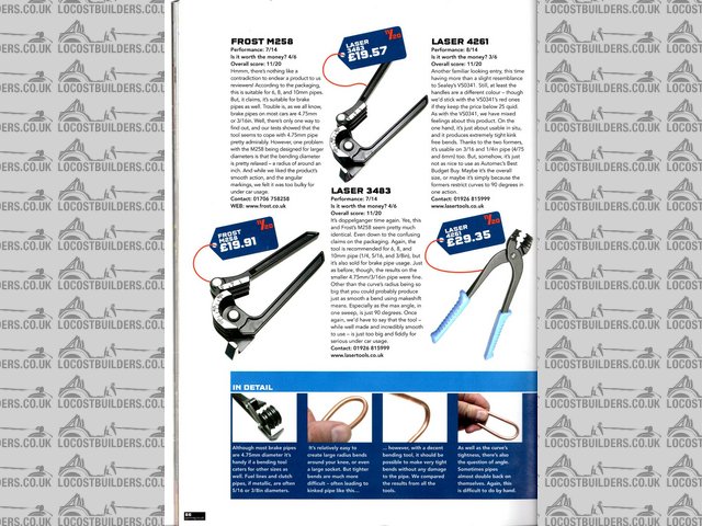 Brake Pipe bending review page